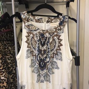 Chico's Folk Print Hanky Hem Dress